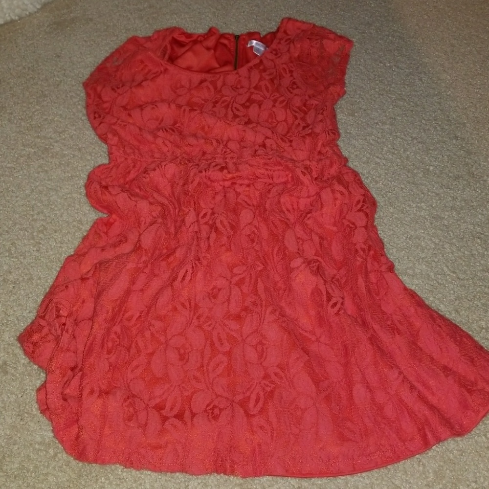 Xhilaration Orange Lace Dress Size L